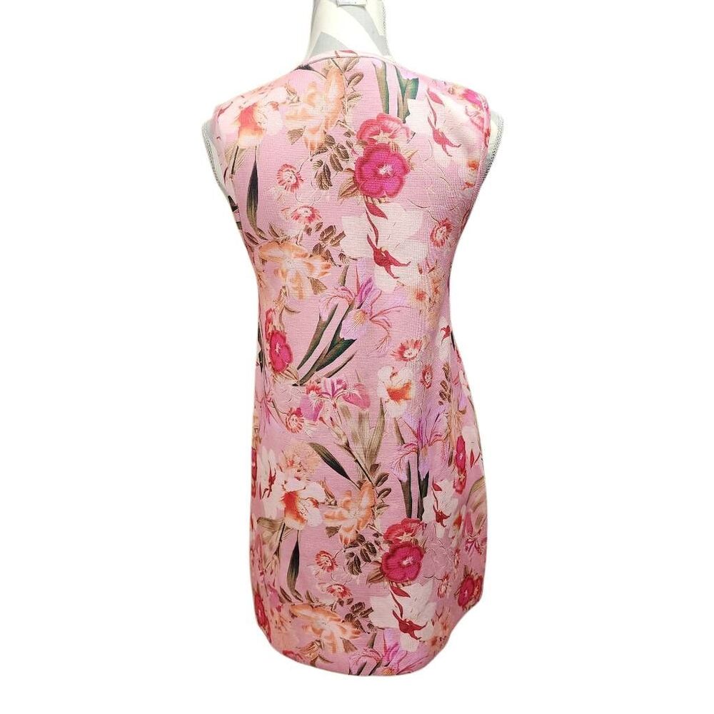 ZARA Women’s S Pink Floral Sleeveless Shift Dress Mini NWT - Picture 4 of 9